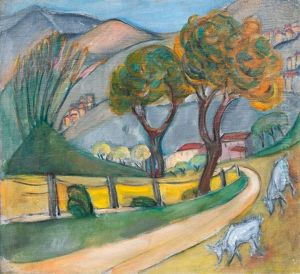 Berglandschaft Mit Ziegen by Alma del Banco