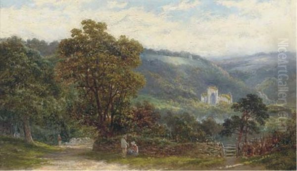Figures By A Beaten Track, An Abbey Ruin Beyond - view 1