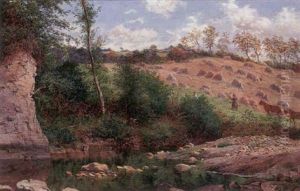 Landscape With Harvesters by Thomas J. Banks