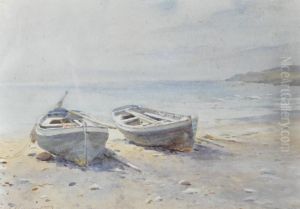 Beached Rowing Boats by Charles William Adderton