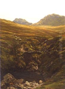 Sheep In A Scottish Landscape by John James Bannatyne