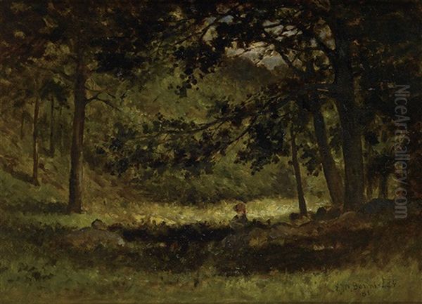 Untitled (landscape With Woman Seated By A Stone Wall) - view 1