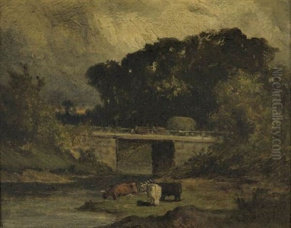 Untitled (landscape With Bridge And Cows) - view 1