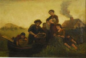 Fishing Folk, King Phillip Rock, Mount Hope by Edward Mitchell Bannister