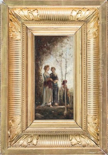Tre Contadine Con Alberi - view 1