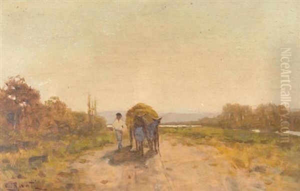 Homme Avec Char De Foin - view 1