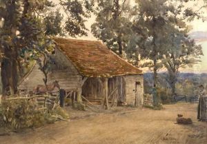 By The Old Barn by Joseph Poole Addey