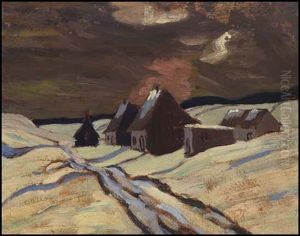 Village In Winter, St. Fidele, Quebec by Sir Frederick Grant Banting