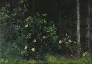 Waldrand Mit Wildem Rosenstrauch