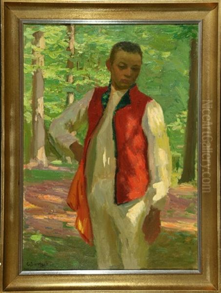Portrait Eines Jungen In Hessischer Tracht Im Wald - view 1