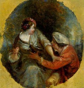 Amorous Couple In A Landscape by Bonaventure De Bar