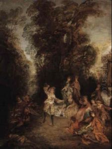 Fete Champetre With Figures Dancing by Bonaventure De Bar