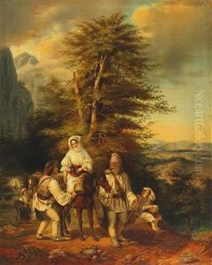 Copy Romanian Family On Their Way To Market by Miklos Barabas