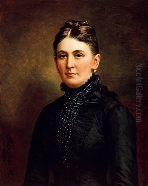 Woman In Black Silk Dress - view 1