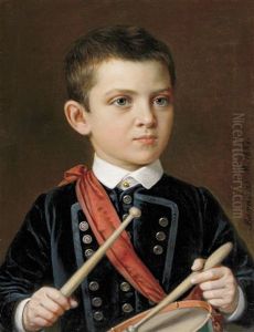 Portrait Of Maszak, Miklos (the Artist's Grandson) by Miklos Barabas