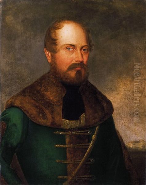 Magyar Nemes Portreja Hatterben Kastellyal (portrait Of A Hungarian Nobleman, With A Castle In The Background) - view 1
