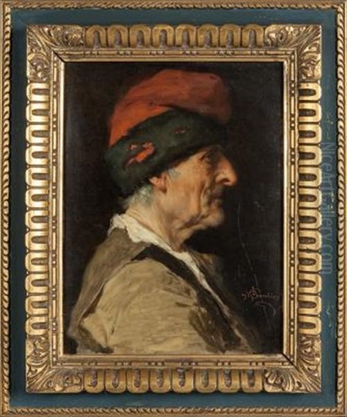 Profilo Di Uomo Con Berretto Rosso - view 1