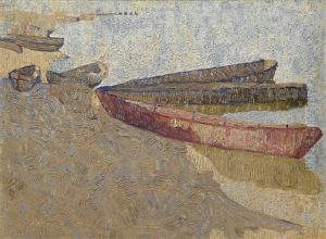 Three Boats On The Dnieper by Vladimir Davidovich Baranoff-Rossine