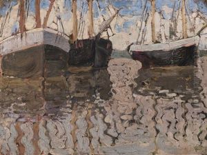 A View Of Sailboats by Vladimir Davidovich Baranoff-Rossine