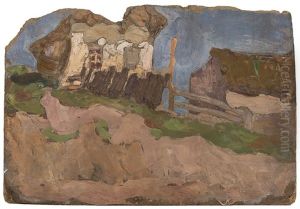 The House Behind A Rickety Fence by Vladimir Davidovich Baranoff-Rossine