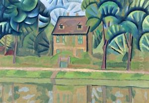 La Maison Au Bord De La Riviere by Vladimir Davidovich Baranoff-Rossine