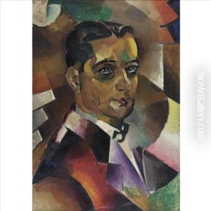 Cubist Self-portrait by Vladimir Davidovich Baranoff-Rossine