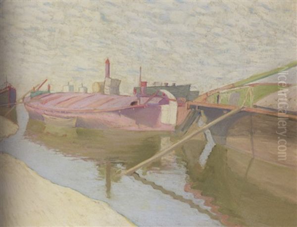 Barges On The Canal - view 1