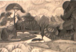 Paysage A L'arbre Mauve by Vladimir Davidovich Baranoff-Rossine