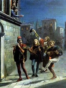 La Serenade Des Musiciens Italiens by Filippo Baratti