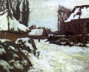 Village De Champagne Sous La Neige by Emile Barau