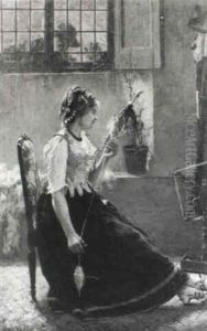 Spinnendes Madchen