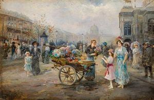Flower Seller In Front Of The Vienna State Opera