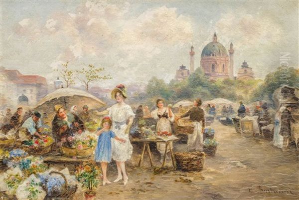 Blumenmarkt Auf Dem Wiener Karlsplatz - view 1
