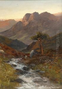 Mountains And Burn At Sunset by J. S. Adel