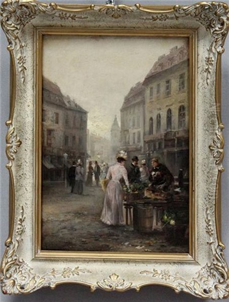Elegant Gekleidete Dame An Marktstand - view 1