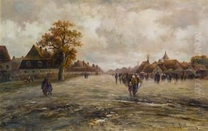 Dorfstrase Bei Regen