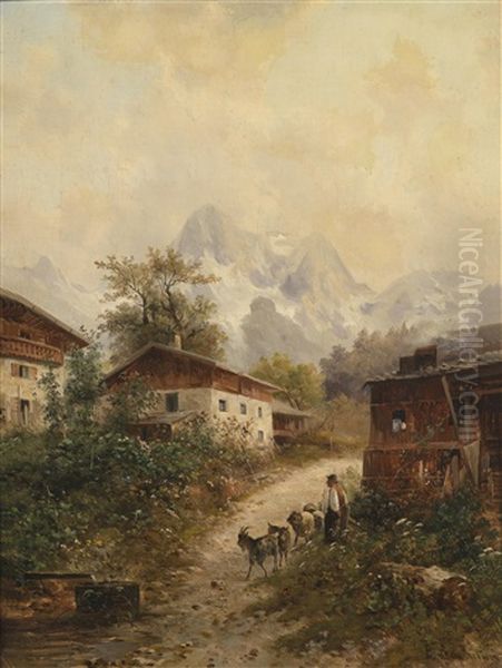 Motiv Aus Der Gegend Um Lofer, Im Hintergrund Die Steinberge - view 1