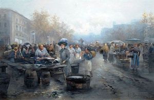 Fischmarkt In Paris by Emil Barbarini