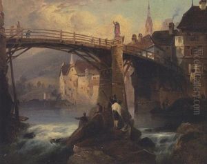 An Der Stromschnelle Unter Einer Brucke (am Oberrhein?) An Der Stromschnelle Unter Einer Brucke (am Oberrhein?)