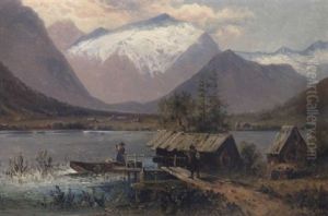 Hallstatter See Mit Blick Auf Den Dachstein by Emil Barbarini