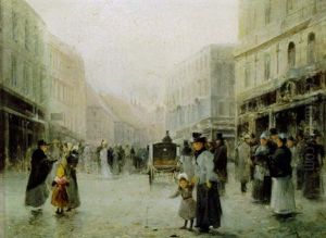 Reges Treiben In Der Stadt by Emil Barbarini