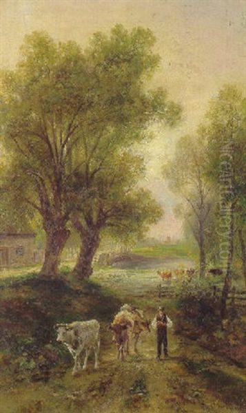 Landschaft Mit Heimkehrender Kuhherde - view 1