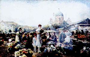 Flower Market, Montmartre by Emil Barbarini