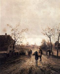 Figures On A Countryroad by Emil Barbarini