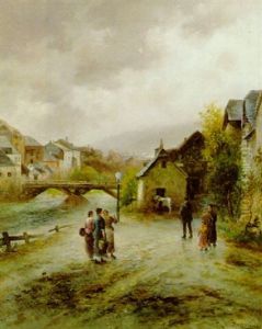 Ein Kleiner Plausch Am Weg Ins Dorf by Emil Barbarini