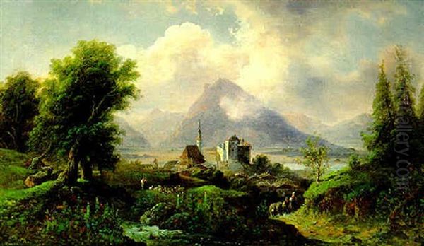 Sudtiroler Landschaft, Blick Auf Schlanders - view 1