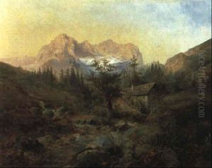 Motiv Aus Der Obersteiermark Mit Dem Dachstein by Emil Barbarini