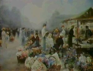 Elegante Fruer, Der Kober Ind Pa Blomstertorvet Elegante Fruer, Der Kober Ind Pa Blomstertorvet