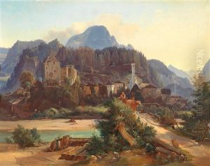 Tyrolean Landscape (view Of Golling?)