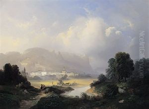Blick Auf Hallein An Einem Prachtvollen Erntetag Im Sommer
